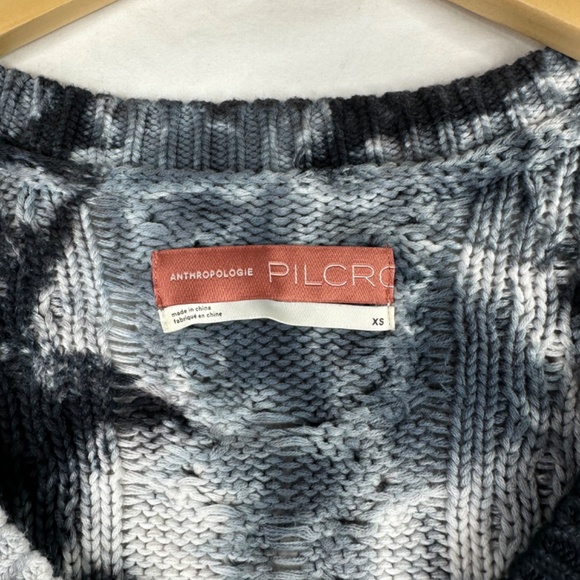 Anthropologie Pilcro Joni Tie Dye Cable Knit Hi Low Sweater Size XS - Picture 5 of 6